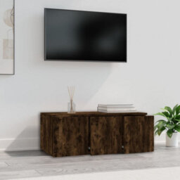 Walplus Tv Cabinet Smoked Oak 80X34X30 Cm Engineered Wood - thumbnail 4