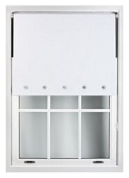 Furnished Thermal Blackout Roller Blinds With Round Eyelets & Metal Fittings - White (W)85Cm (L)210Cm - thumbnail 2