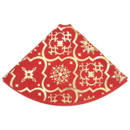 Berkfield Luxury Christmas Tree Skirt With Sock Red 150 Cm Fabric - thumbnail 5
