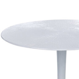 Beliani 40Cm Round Aluminium Side Table, Carved Matte Black Top With White Leg Base - thumbnail 3