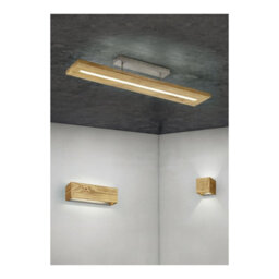 Luminosa Lighting Luminosa Brad Vintage 11Cm Up & Down Wall Lamp Wood Coloured 3000K - Uk Stock - thumbnail 3