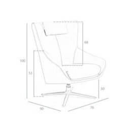 Angel Cerda Contemporary Grey Taupe Leather Swivel Armchair - thumbnail 7