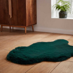 Super Teddy Sheepskin  Jewel Green Plain Shaggy Rug By Think Rugs-60Cm X 180Cm (Double) - thumbnail 3
