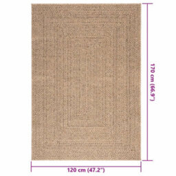 Berkfield Rug Zizur 120X170 Cm Jute Look Indoor And Outdoor - thumbnail 9