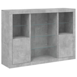 Berkfield Sideboards With Led Lights 3 Pcs Concrete Grey Engineered Wood - thumbnail 5