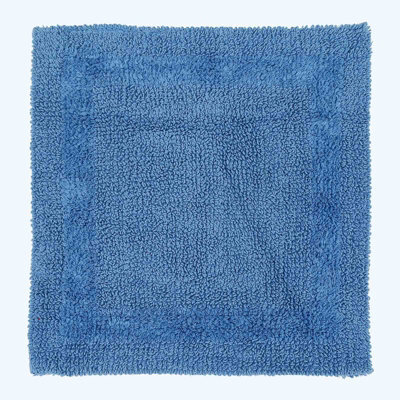 Homescapes Luxury Reversible Cotton Shower Mat - Cobalt - image 1