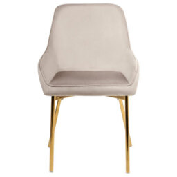 Beliani Set Of 2 Dining Chairs Loverna Velvet Beige - thumbnail 5