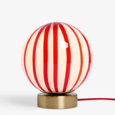 Cath Kidston Glass Marble Table Lamp - Red/white - image 1