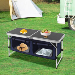 Portable Folding Outdoor Adjustable Height Aluminium Camping Bbq Kitchen Table - thumbnail 4