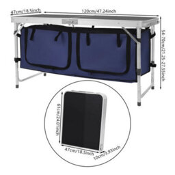 Portable Folding Outdoor Adjustable Height Aluminium Camping Bbq Kitchen Table - thumbnail 2