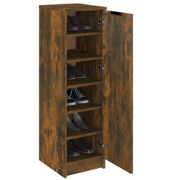 Vidaxl Shoe Cabinet Smoked Oak 30X35X100 Cm Engineered Wood - thumbnail 4