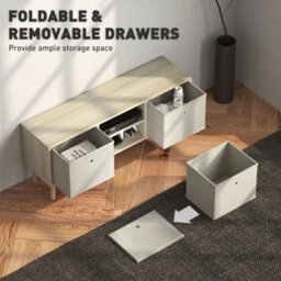 Modern Wooden Tv Cabinet With Drawers Storage Shelves Media Unit - thumbnail 4