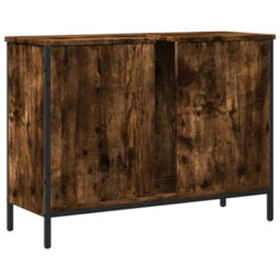 Berkfield Bathroom Sink Cabinet Smoked Oak 80X30X60 Cm Engineered Wood - thumbnail 8
