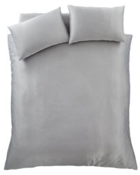 Catherine Lansfield Bedding Silky Soft Satin Duvet Cover Set With Pillowcases Silver Grey - thumbnail 4