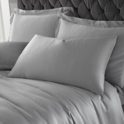 Catherine Lansfield Bedding Silky Soft Satin Duvet Cover Set With Pillowcases Silver Grey - thumbnail 2