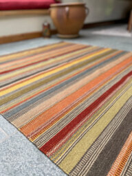 Second Nature Online Ooty Kilim Rug Handmade In Rich Wool Multi Colour Stripes / 75 Cm X 120 Cm - thumbnail 1