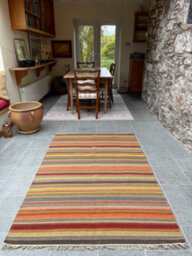 Second Nature Online Ooty Kilim Rug Handmade In Rich Wool Multi Colour Stripes / 75 Cm X 120 Cm - thumbnail 7