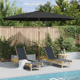Berkfield Durable Outdoor Parasol With Wooden Pole 350 Cm Anthracite - thumbnail 2