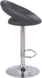 Lamboro Sorrento Kitchen Bar Stool, Chrome Footrest, Adjustable Swivel Gas Lift, Home Bar & Breakfast Faux-Leather Barstool, Charcoal Grey - thumbnail 2