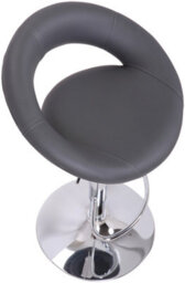 Lamboro Sorrento Kitchen Bar Stool, Chrome Footrest, Adjustable Swivel Gas Lift, Home Bar & Breakfast Faux-Leather Barstool, Charcoal Grey - thumbnail 6