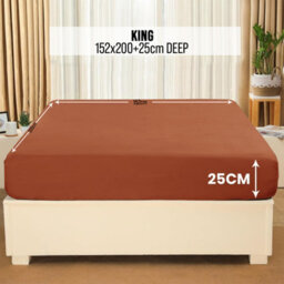 Aspire Homeware Rust Fitted Sheet-(25Cm) Deep Hotel Quality -Breathable Fitted Bed Sheets King (L)200 X (W)152Cm - thumbnail 7