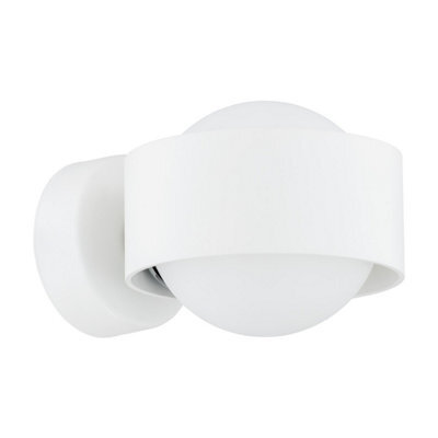 Luminosa Lighting Luminosa Massimo Plus Outdoor Globe Wall Lamp Opal Matt, White Structure Ip44 - image 1