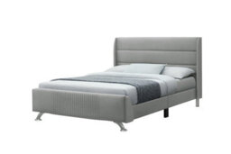 Sareer Furniture Neputne Bed Frame, Bed Frame In A Box, Contemporary Grey Upholstered Bed Frame With Headboard 5Ft King - thumbnail 2
