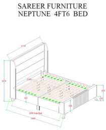 Sareer Furniture Neputne Bed Frame, Bed Frame In A Box, Contemporary Grey Upholstered Bed Frame With Headboard 5Ft King - thumbnail 8