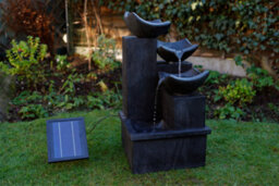 Gardenwize Garden Outdoor Solar Powered Cascading Slate Decorative Water Feature Fountain - thumbnail 3