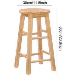 Heavy Duty Solid Wood Bar Stool For Kitchen & Breakfast Bar - 60Cm Height - thumbnail 2