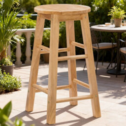 Heavy Duty Solid Wood Bar Stool For Kitchen & Breakfast Bar - 60Cm Height - thumbnail 1