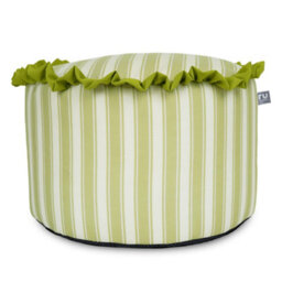 rucomfy Beanbags Rucomfy Linen Look Striped Pouffe Bean Bag - Olive Footstool, Ottoman & Seat - thumbnail 2