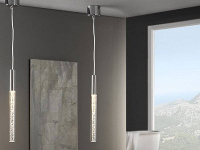 Luminosa Lighting Luminosa Cosmo Integrated Led Ceiling Pendant Chrome Bubble Effect - Uk Stock - image 1