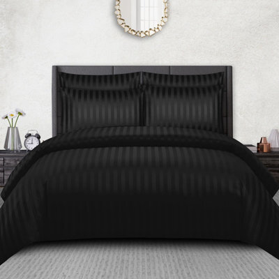 Pamposh Satin Stripe Single Duvet Cover Set Premium Microfibre Hotel Quality Quilt Cover Bedding Sets Hypoallergenic Ultrasoft Bed - image 1