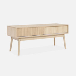 Alice's Garden Sweeek. 115Cm Tv Unit Grooved Wood Detail 2 Doors Linear Natural 115X40X48 Cm - thumbnail 4
