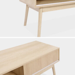 Alice's Garden Sweeek. 115Cm Tv Unit Grooved Wood Detail 2 Doors Linear Natural 115X40X48 Cm - thumbnail 7