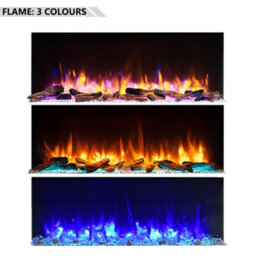 "Flamme Kingston 43"" Wall Mounted Electric Fireplace White With 3 Flame Colours And 13 Mood Lighting Options 1.5Kw Heater" - thumbnail 4