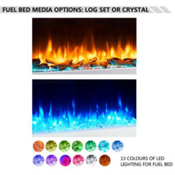 "Flamme Kingston 43"" Wall Mounted Electric Fireplace White With 3 Flame Colours And 13 Mood Lighting Options 1.5Kw Heater" - thumbnail 3