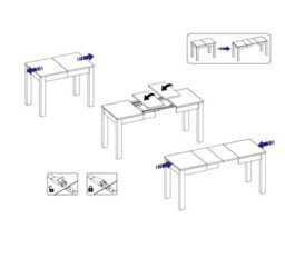 Impact Furniture Narrow Dining Table Extendable Slim Black And Oak Small Kitchen 2 4 6 8 Seater Orion - thumbnail 8