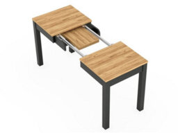 Impact Furniture Narrow Dining Table Extendable Slim Black And Oak Small Kitchen 2 4 6 8 Seater Orion - thumbnail 4