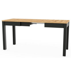Impact Furniture Narrow Dining Table Extendable Slim Black And Oak Small Kitchen 2 4 6 8 Seater Orion - thumbnail 7