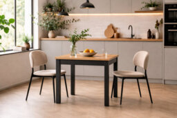 Impact Furniture Narrow Dining Table Extendable Slim Black And Oak Small Kitchen 2 4 6 8 Seater Orion - thumbnail 2