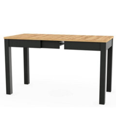 Impact Furniture Narrow Dining Table Extendable Slim Black And Oak Small Kitchen 2 4 6 8 Seater Orion - thumbnail 6