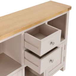 The Furniture Market Marbury Putty Grey Painted Low Open Display Shelf Unit Bookcase - thumbnail 6