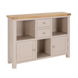 The Furniture Market Marbury Putty Grey Painted Low Open Display Shelf Unit Bookcase - thumbnail 5