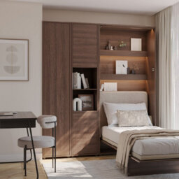 Arte Bed Concept Bc-21 Tall Storage Cabinet 45Cm - Oak Dunin - 1 Door With 5 Shelves - thumbnail 3