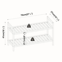 Urbn-Living Urbnliving 2 Tier Bamboo Shoe Rack Stackable Multi Level Shoe Storage Hallway Organiser Set Of 3 - thumbnail 4