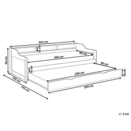 Beliani Trundle Bed Pine Wood Edern 90 X 200 Cm (Eu Single) Pink - thumbnail 3