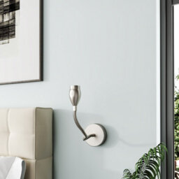 Darphe Bedroom Metal Wall Lamp Led Reading Lamp, Adjustable Silver Bedside Lamp