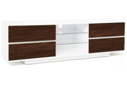 "Homeology Avitus Premium High Gloss White With 4-Walnut Drawers And 2 Shelves Up To 65"" Led/oled/lcd Tv Cabinet" - thumbnail 4